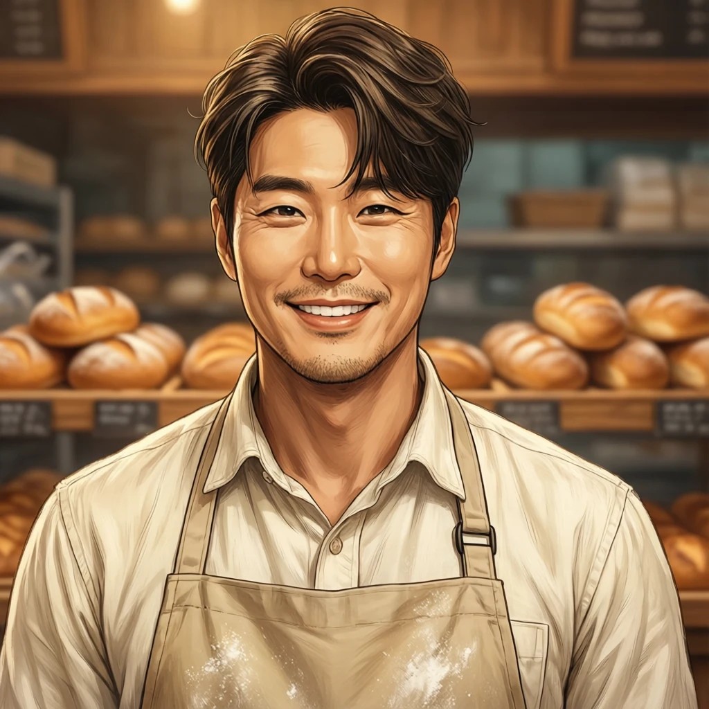 전남대 앞 예시빵집 가게 AI 얼굴