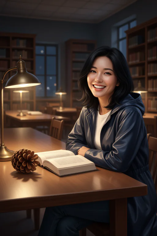 수희 — 밤 · 도서관