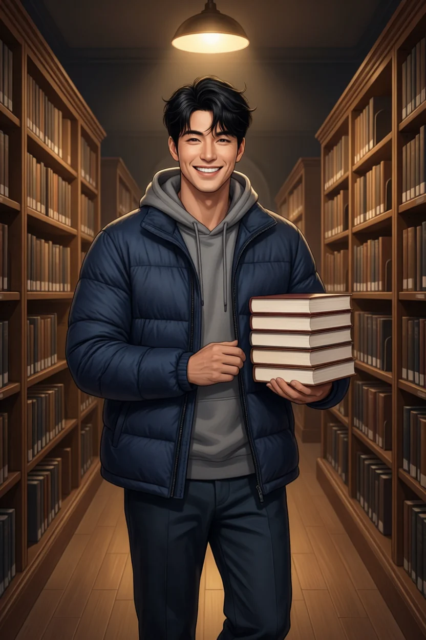 부경대 원재 조교 — 밤 · 도서관